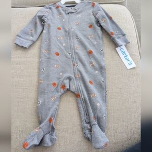 Carter's Gray and Orange Sports Footie